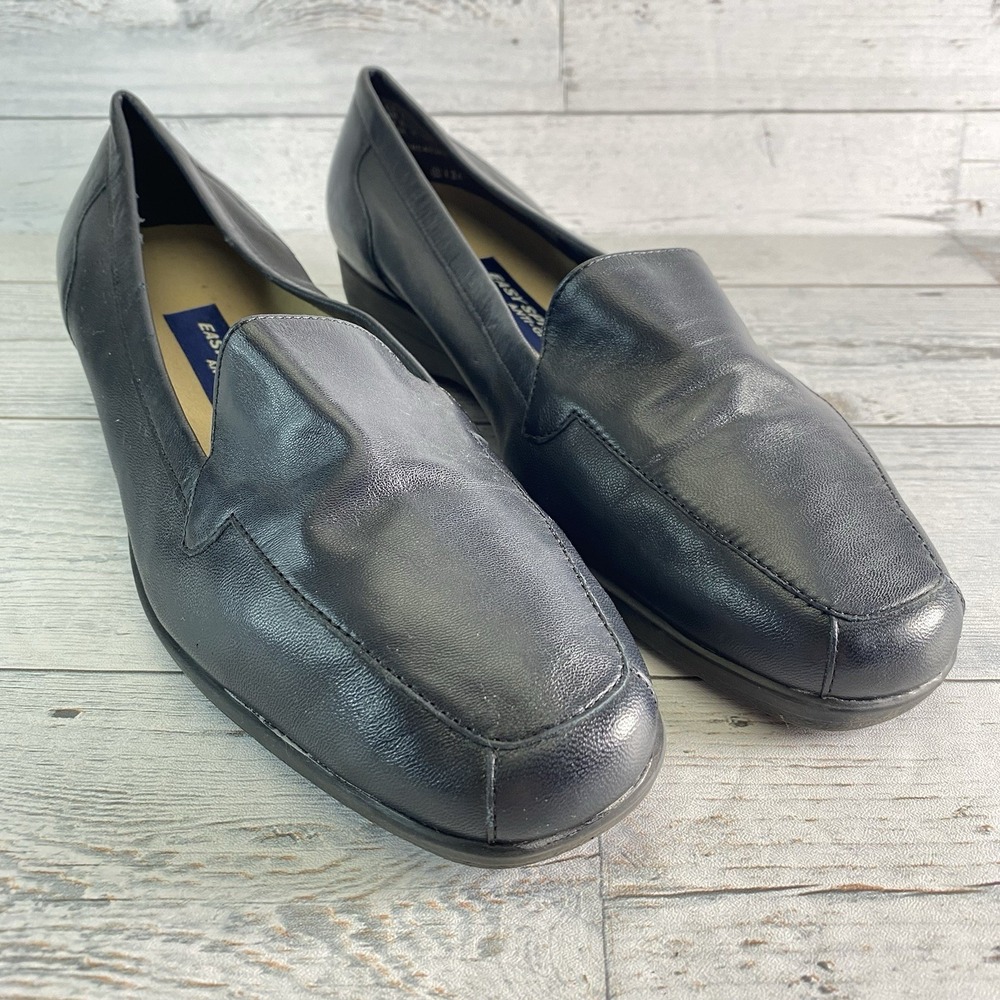 Easy Spirit Flats Womens 9.5 B‎ Black Classic Comfort Career Loafers Grannycore